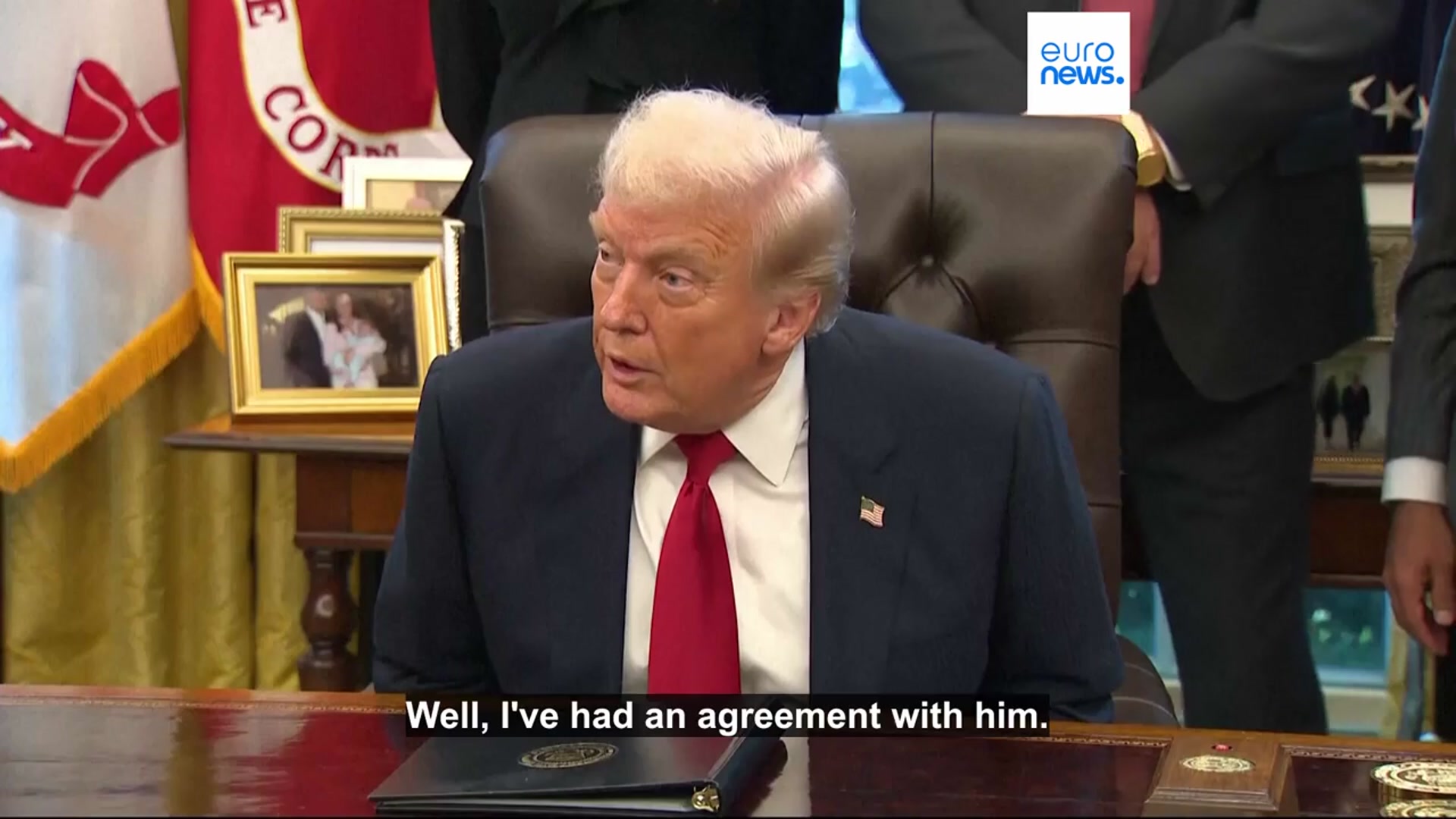 'Video thumbnail for Trump vows to support Syrian leadership after White House meeting with President al-Sharaa'