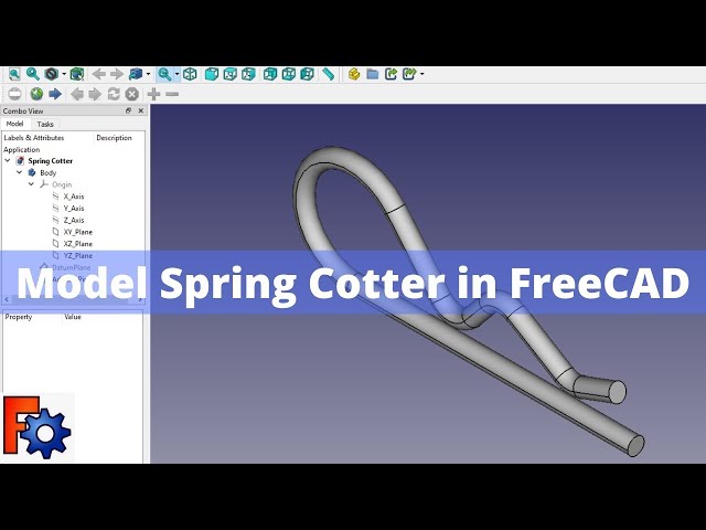 'Video thumbnail for Model Spring Cotter in FreeCAD   FreeCAD Tutorial   FreeCAD Spring Cotter   Mechnexus'