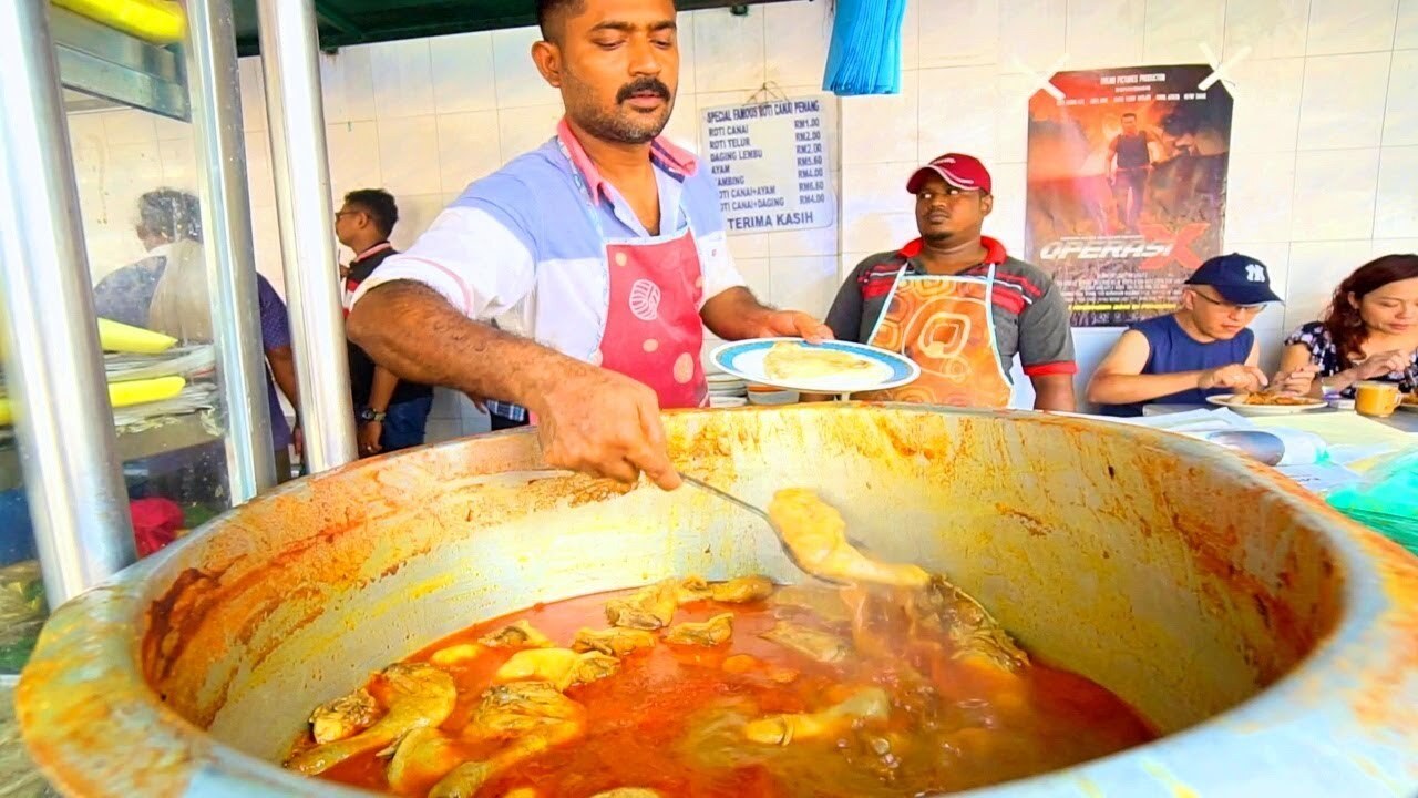'Video thumbnail for INDIAN STREET FOOD in Malaysia | SPICY CURRY + BEST Mee Goreng in Penang - Malaysian Street Food'