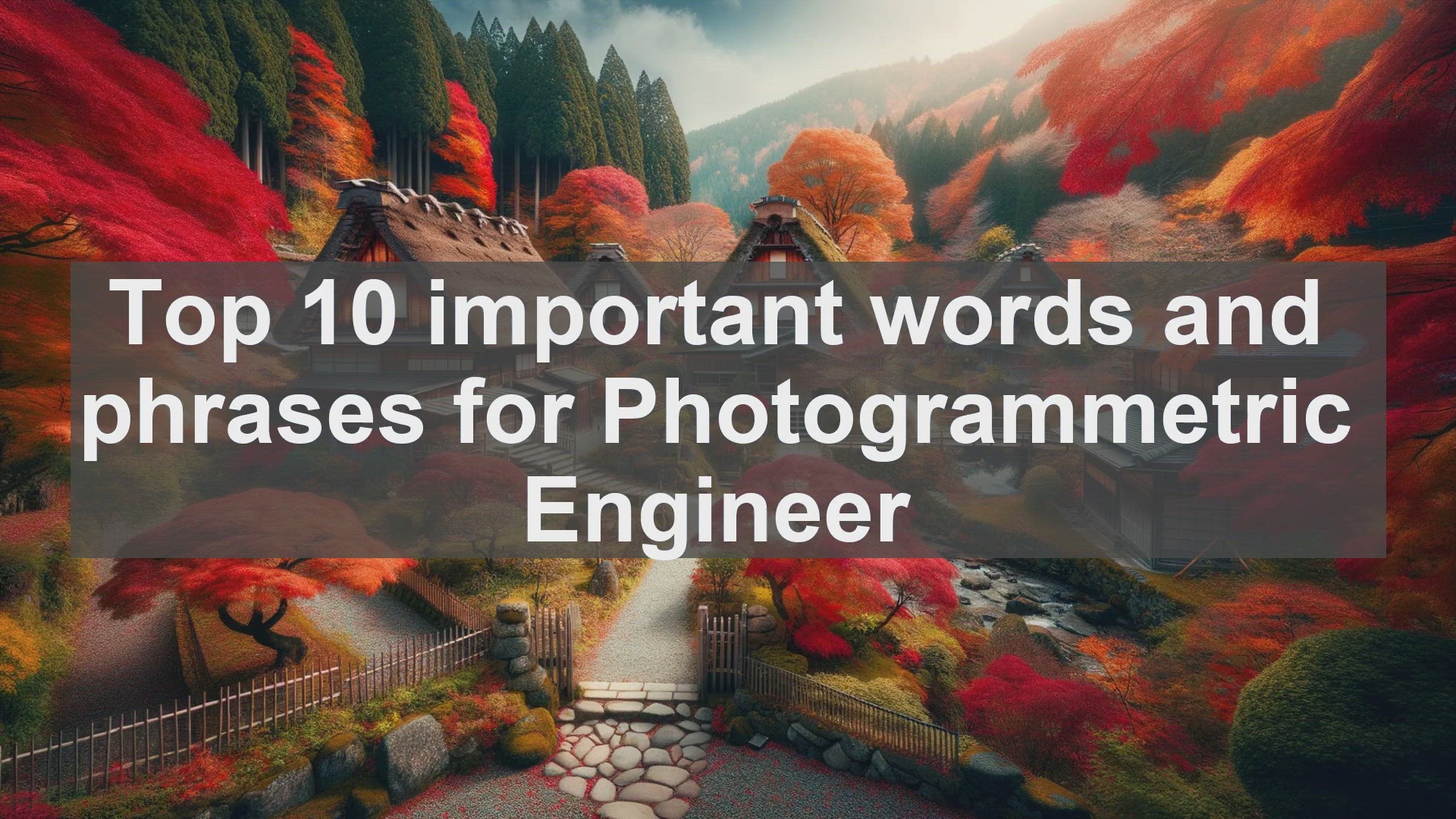 'Video thumbnail for Top 10 important words and phrases for Photogrammetric Engineer'