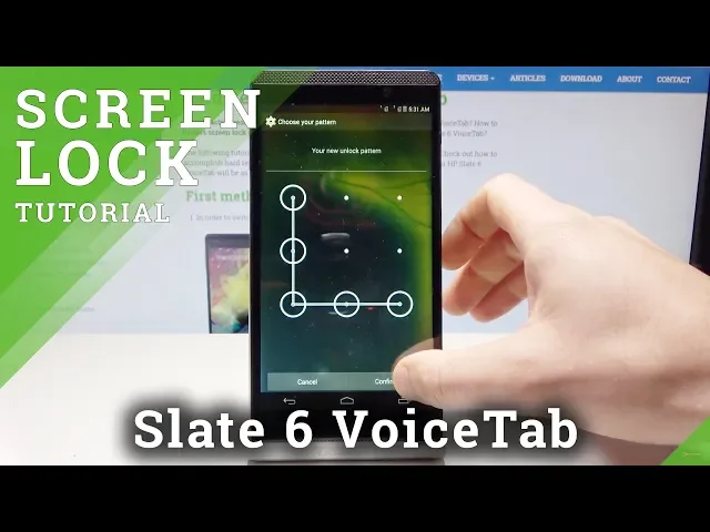 Video thumbnail for How to Set Up Screen Lock in HP Slate 6 VoiceTab - Add Pattern & Password