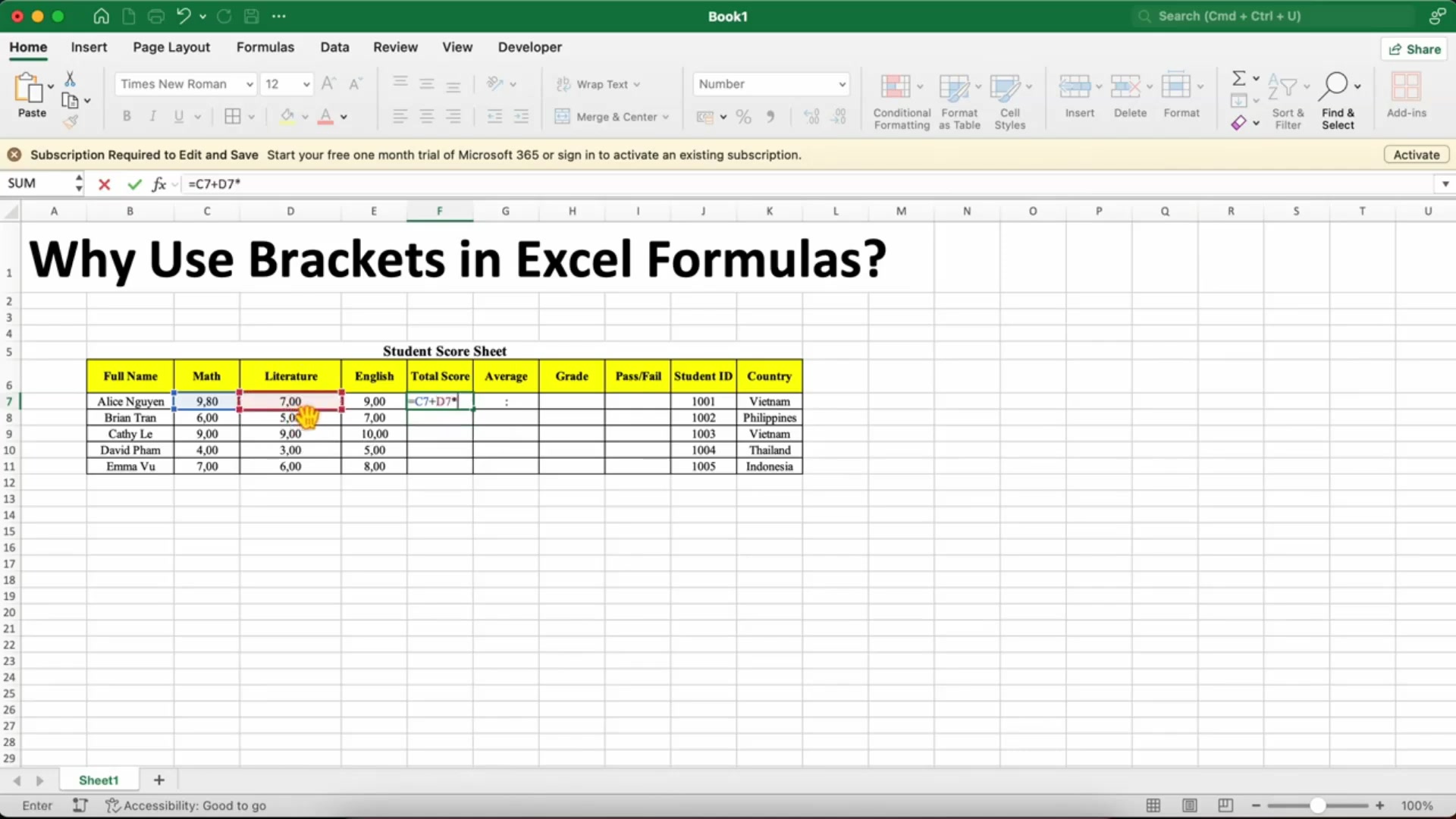 'Video thumbnail for Excel 365 Почему важно использовать скобки в формулах 📊'
