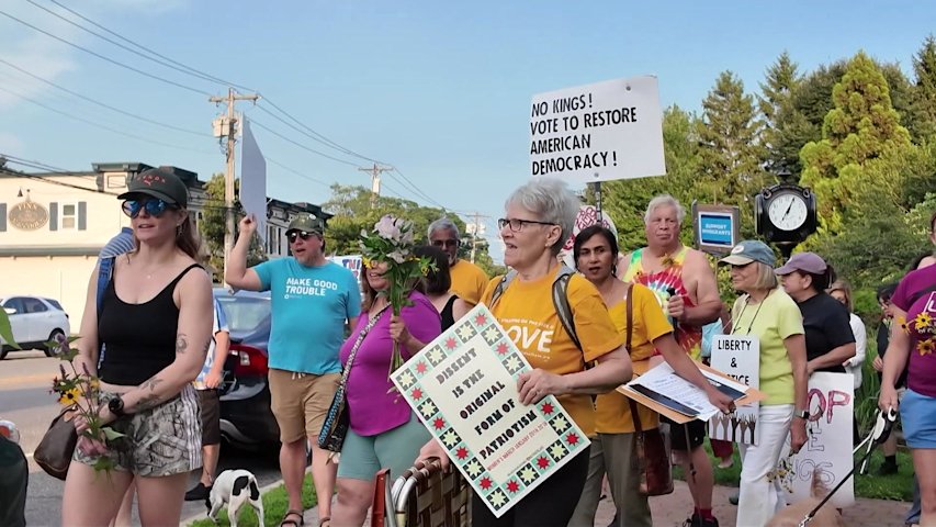 Video thumbnail for Port Washington community members call for an end of ICE violence with march, vigil