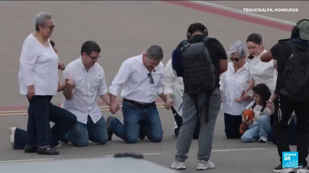 Video thumbnail for Honduran ex-president returns home after Trump pardon