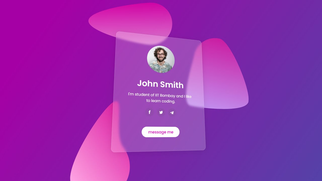 'Video thumbnail for How To Make Glassmorphism Web Design Using HTML and CSS _ Glassmorphism UI Design'