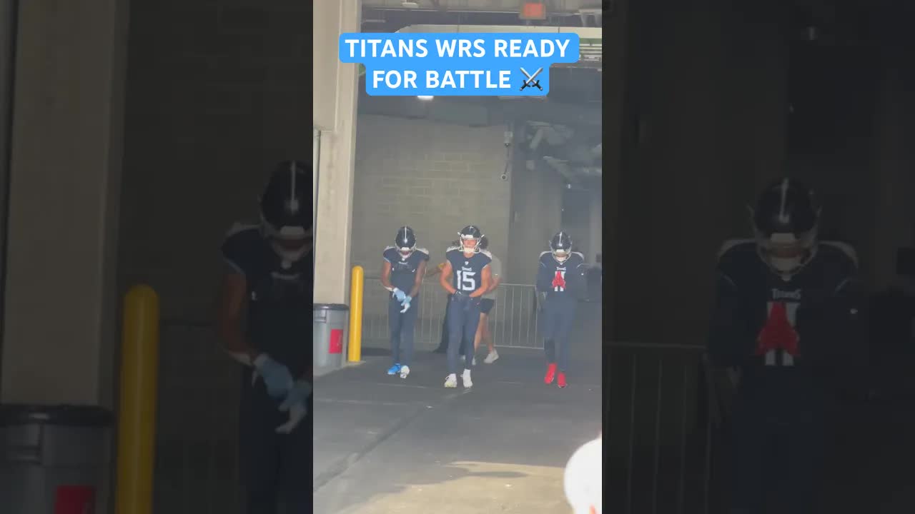 Video thumbnail for The WRs are ready for battle! #titans #titanup #tennesseetitans #willlevis #ryantannehill #gameday