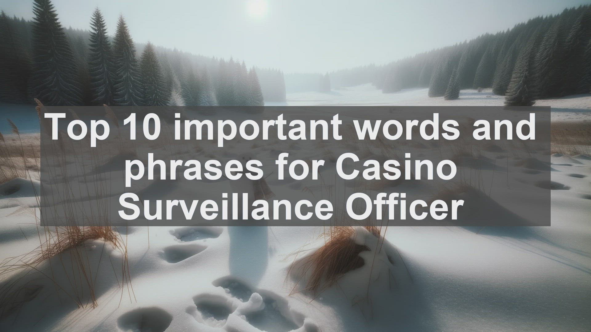 'Video thumbnail for Top 10 important words and phrases for Casino Surveillance Officer'