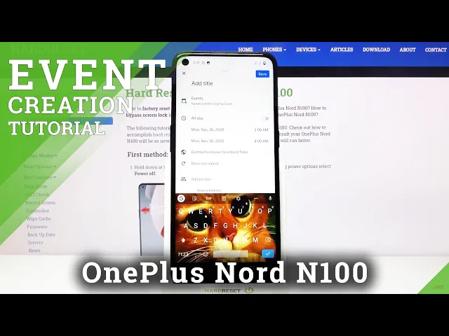 Video thumbnail for How to Create Event in Calendar on OnePlus Nord N100 – Customize Event