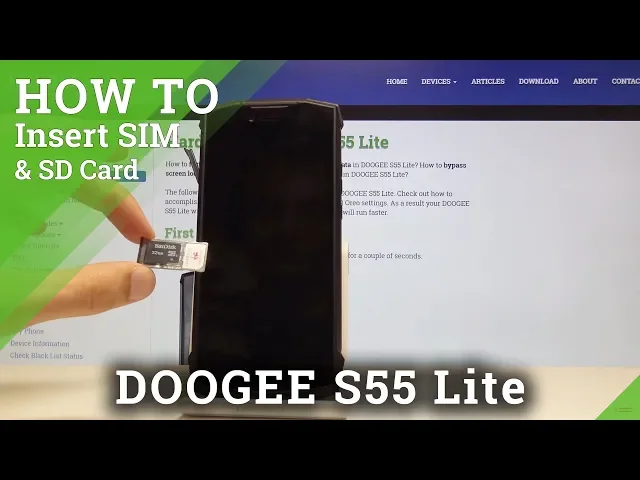 Video thumbnail for How to Insert Nano SIM Card to DOOGEE S55 Lite - Input Micro SD Card