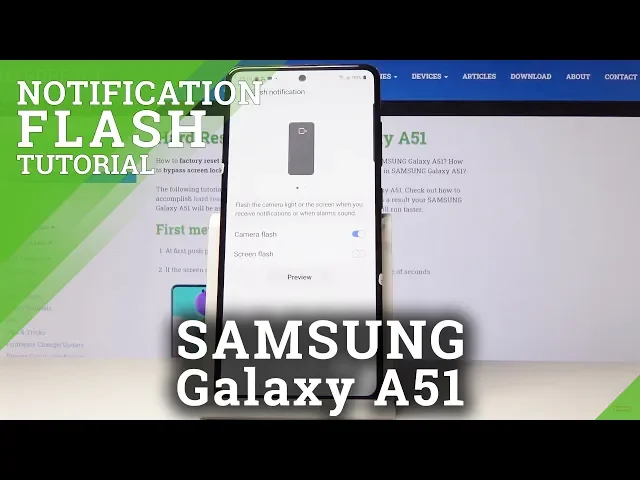 Video thumbnail for Flash Notification in SAMSUNG Galaxy A51 – Activate LED Notification