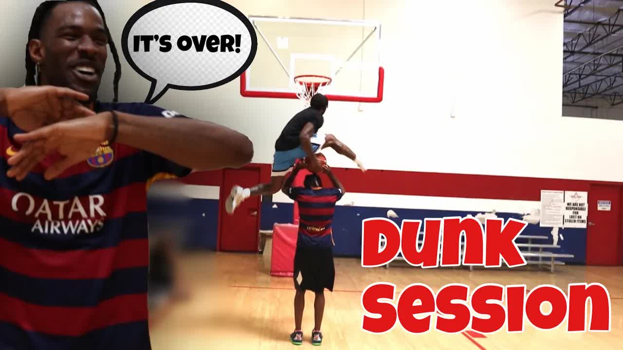 Video thumbnail for CRAZY DUNK SESSION w/ Overseas Pro! **gym vlog**