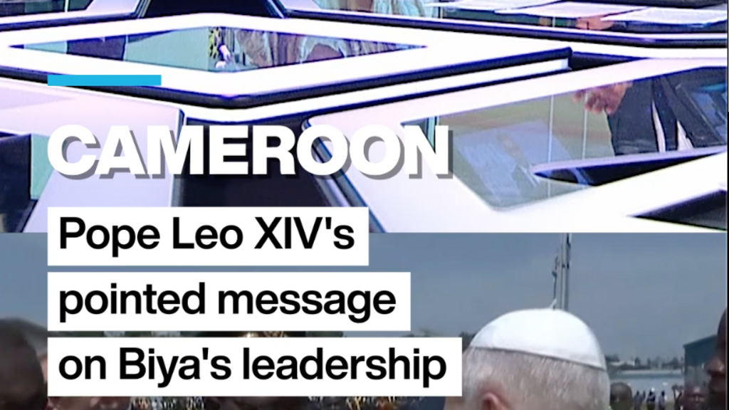 Video thumbnail for Cameroon: Pope Leo's pointed message to Biya