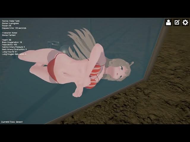 Video thumbnail for Anime Girl Drowns with Weight Around Ankle