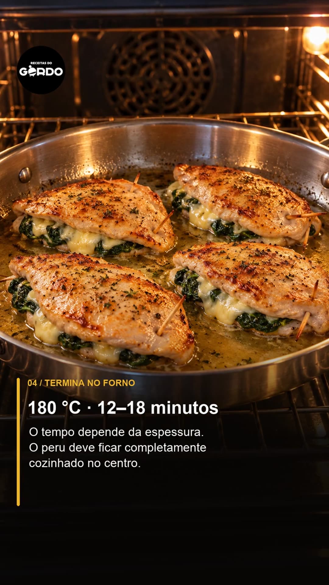Video thumbnail for 🦃 Bifes de peru recheados com espinafres e queijo #ReceitasDoGordo #BifesDePeru #CozinhaCaseira