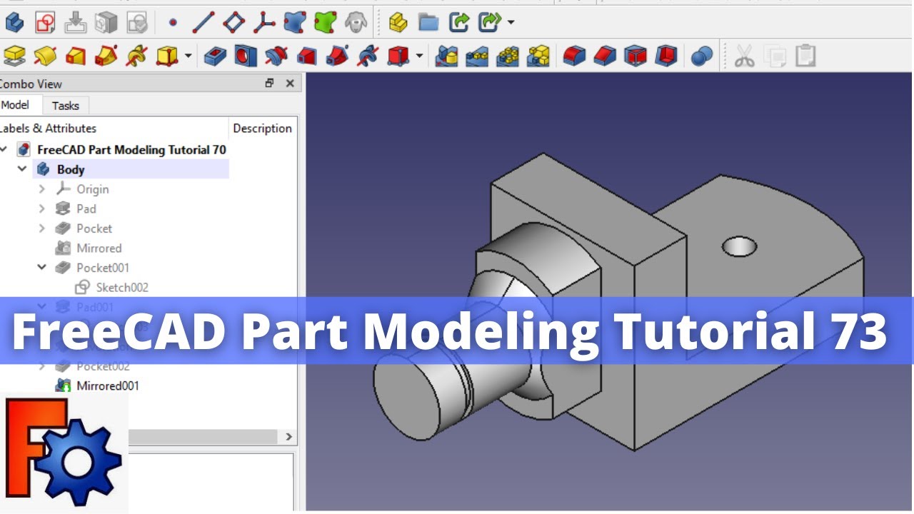 'Video thumbnail for FreeCAD Part Modeling Tutorial 73  | FreeCAD Tutorial | Mechnexus |'