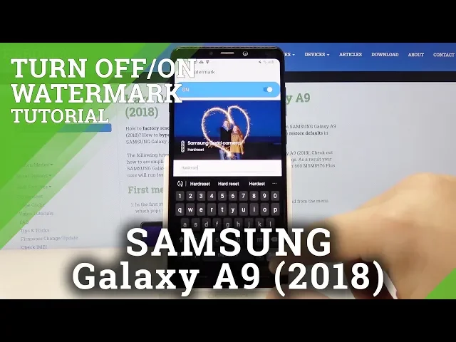 Video thumbnail for How to Add Camera Watermark in SAMSUNG Galaxy A9 2018 – Tun On / Off Watermark