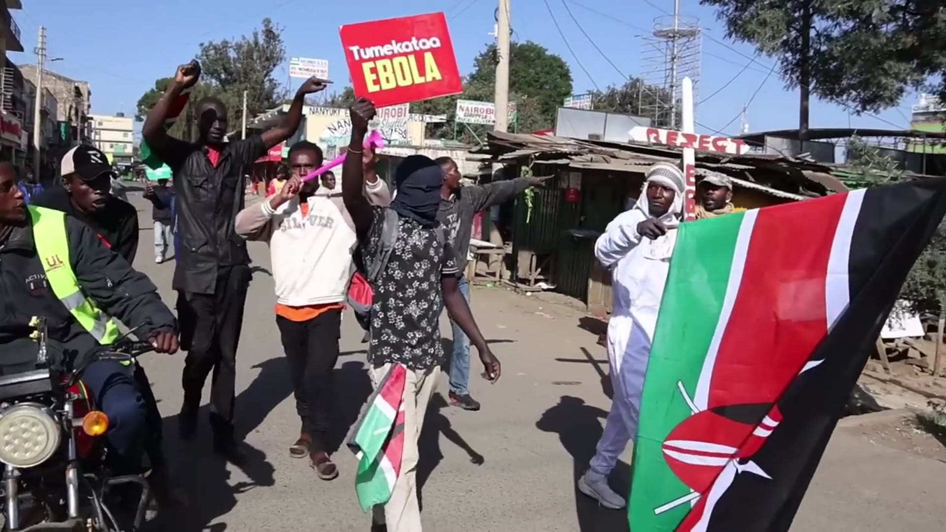 Video thumbnail for Kenya: Protest held in Kenya over planned US Ebola quarantine facility.