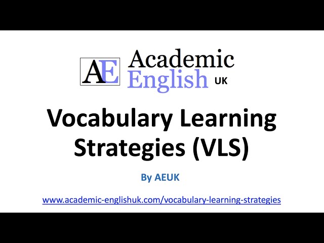 Video thumbnail for Vocabulary Learning Strategies (VLS)