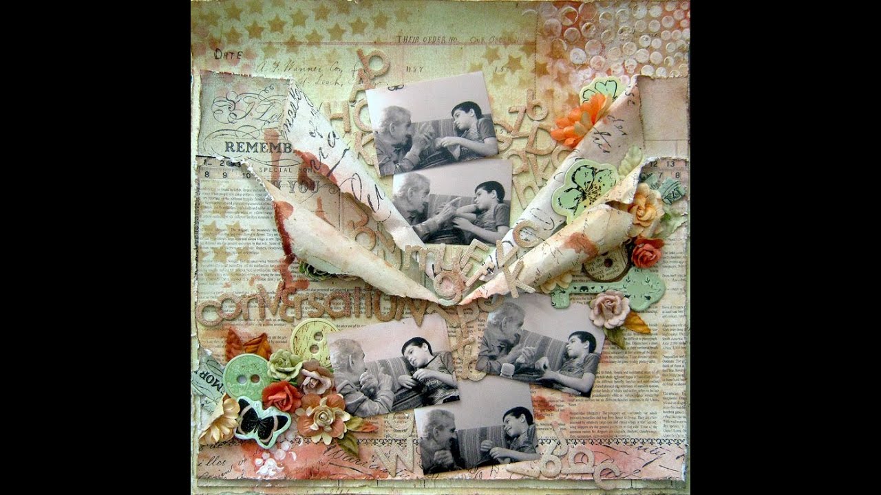 Video thumbnail for "Conversation" - Mixed Media Layout tutorial ~ Prima