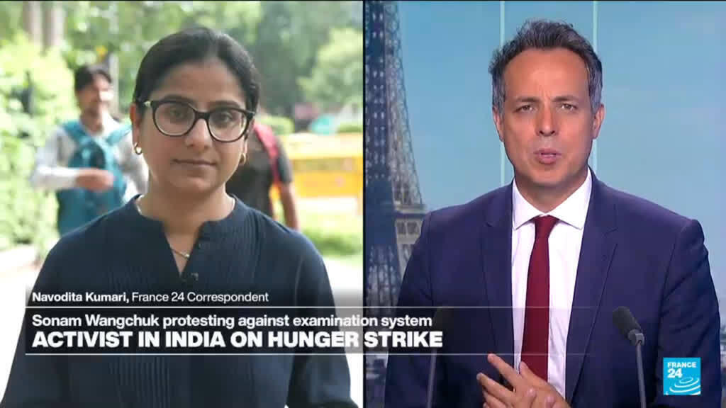 Video thumbnail for Indian activist on hunger strike for 20 days taken to hospital