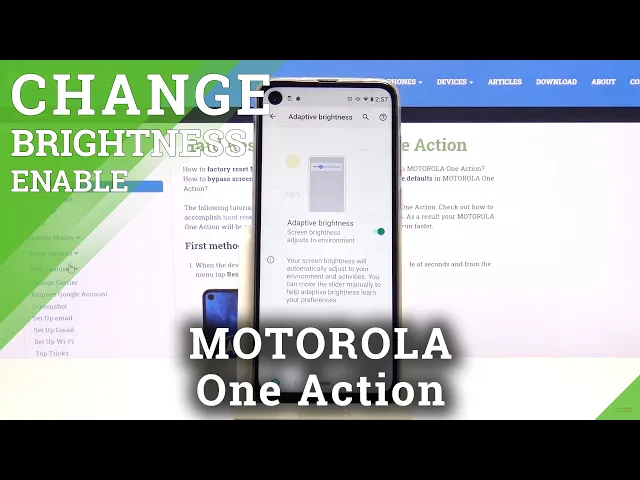 Video thumbnail for Adjust Screen Brightness on MOTOROLA One Action