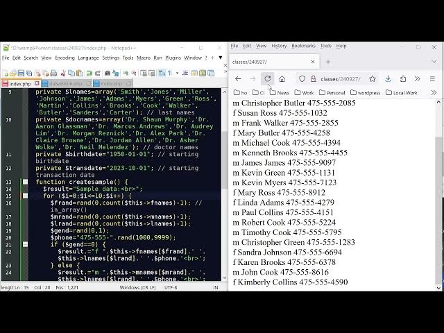 Video thumbnail for 2024 09 27 3 pm Create sample data set using the PHP rand function.