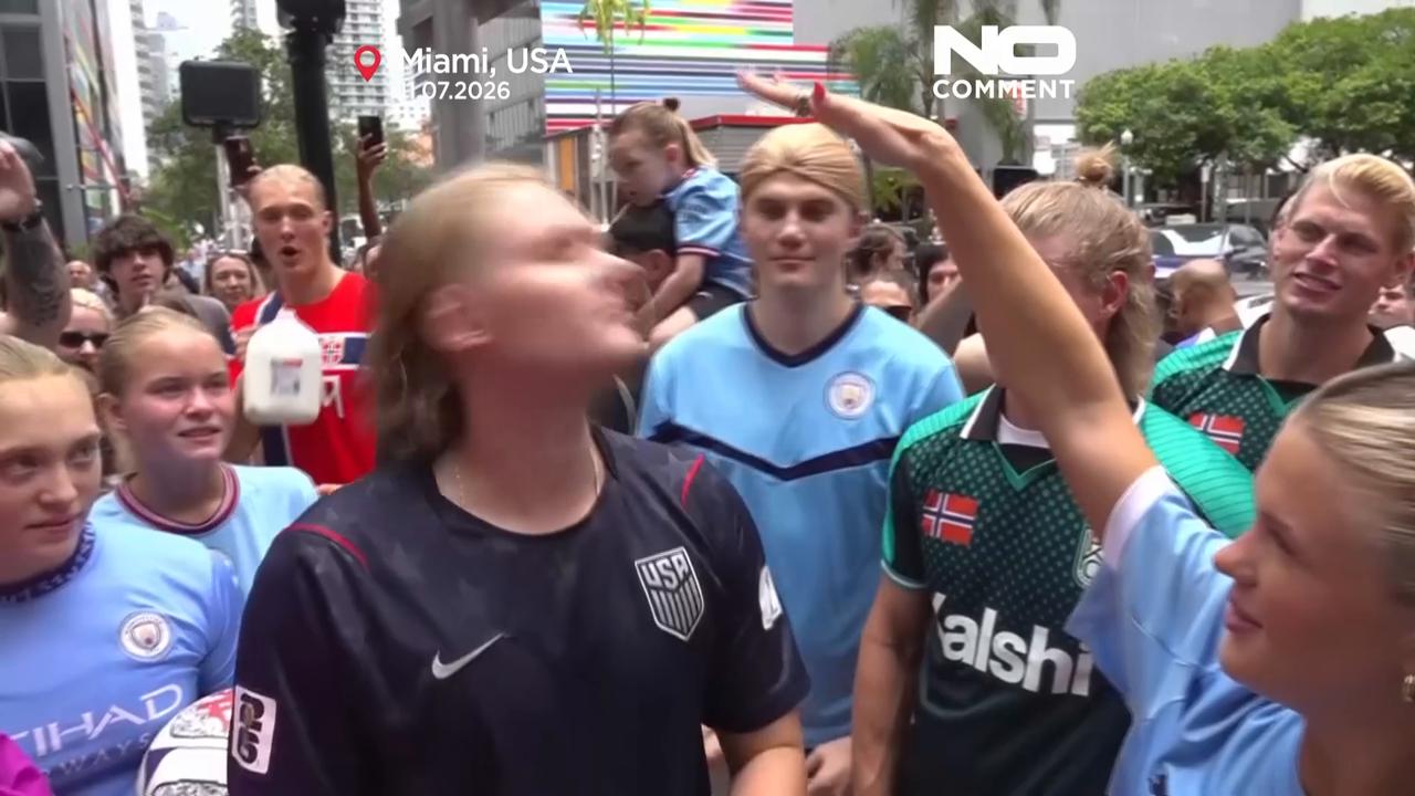 Video thumbnail for Haaland look-alike contest draws fans in Miami