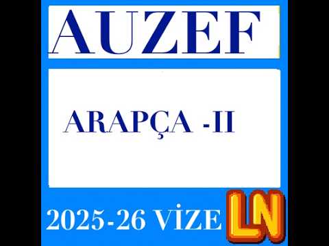 Video thumbnail for Arapça -2 2025-2026 Vize Soruları