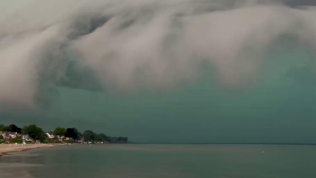 Video thumbnail for US: Massive Storm Clouds and Lightning Over Lake Ontario in Rochester.