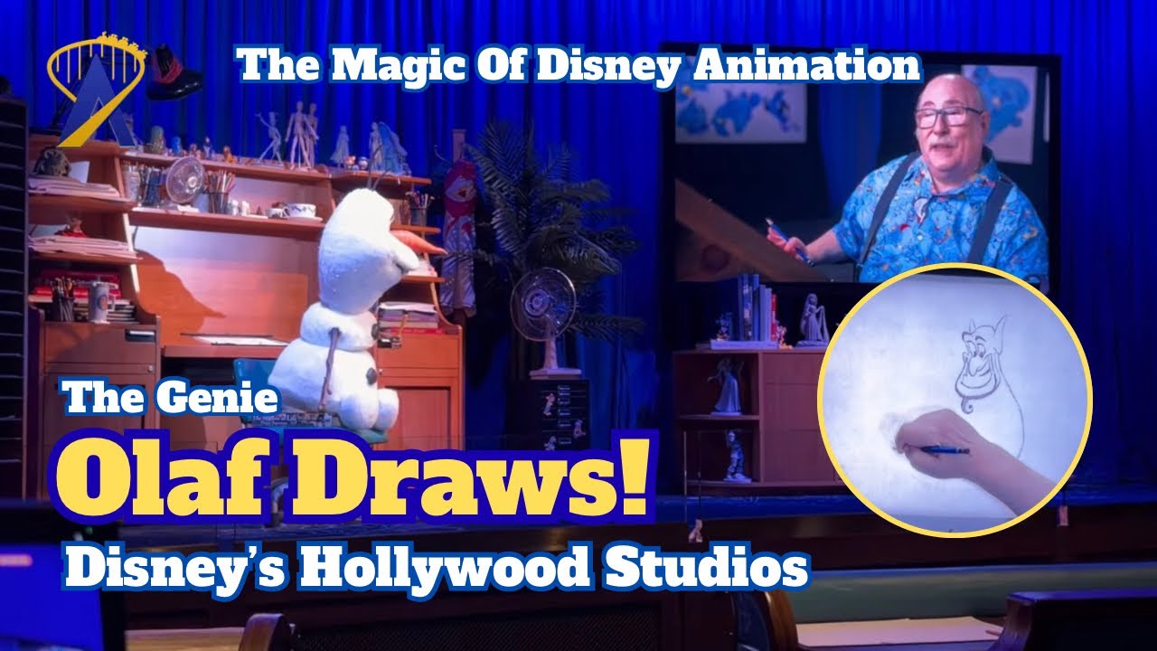 Video thumbnail for FIRST LOOK! Olaf Draws! Drawing The Genie with Disney Animator Eric Goldberg