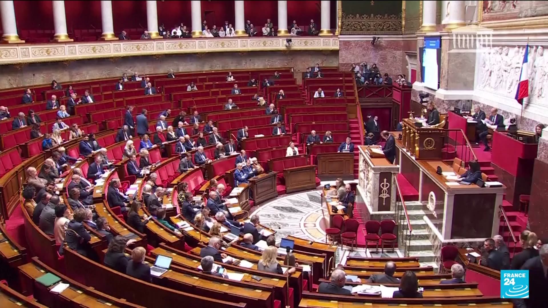 'Video thumbnail for French government faces threat of censure amid wealth tax row'
