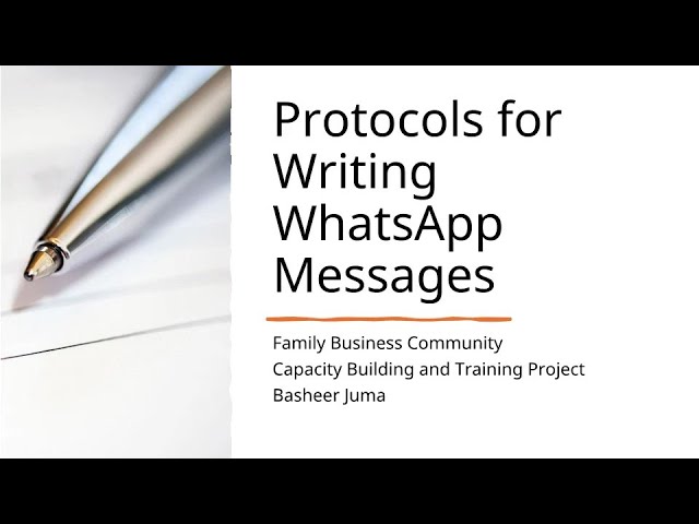 Video thumbnail for FBC 125 C Basheer Juma Protocols for WhatsApp Messaging