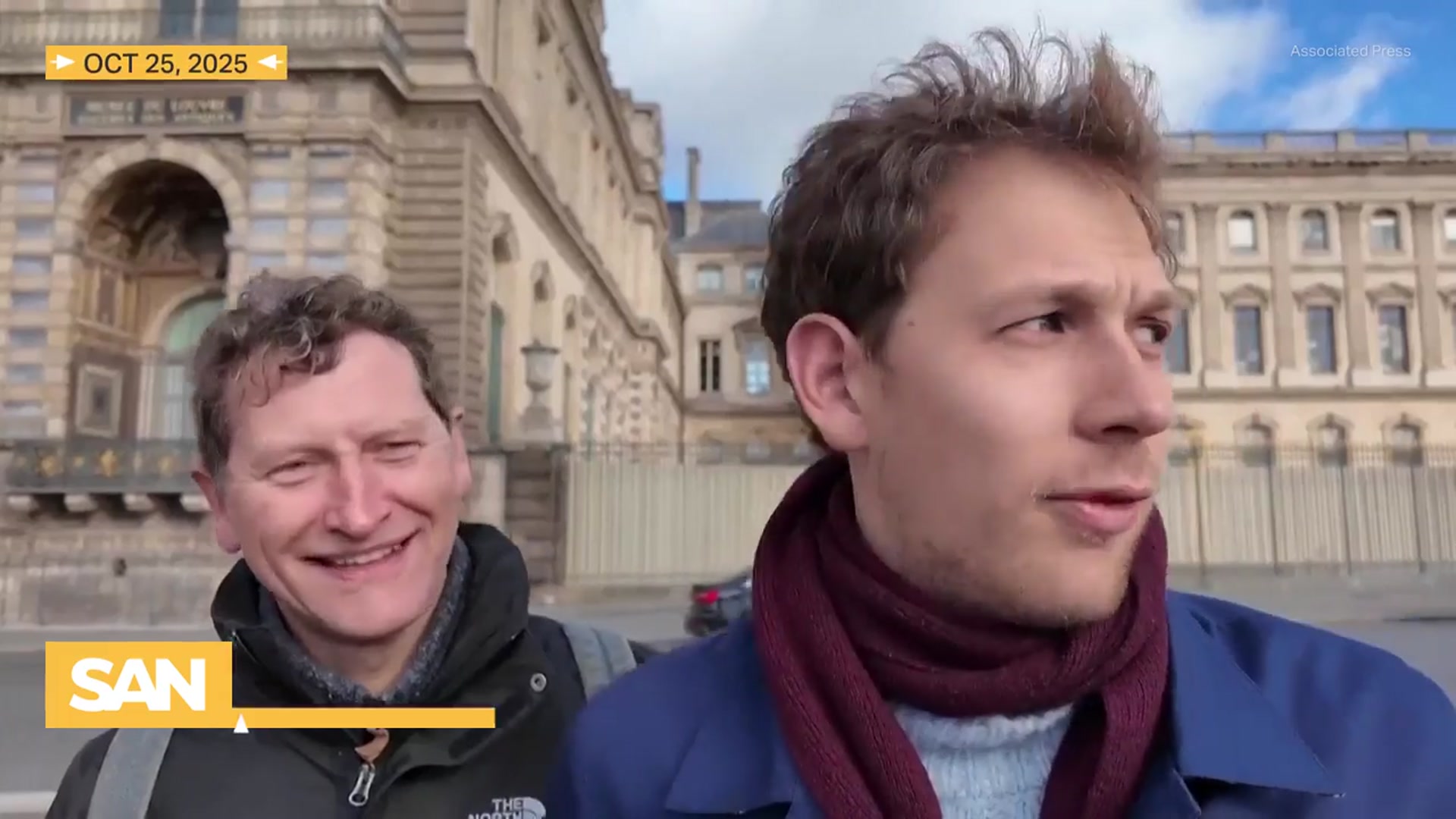 'Video thumbnail for Louvre window becomes unexpected tourist attraction after $100m jewel heist'