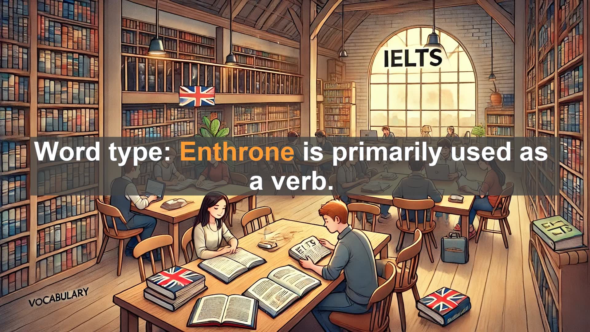 'Video thumbnail for 5000 Must Know IELTS 8.0 Vocabulary - Exploring the Word 'Enthrone': From Royal Ceremonies to Everyday Language'