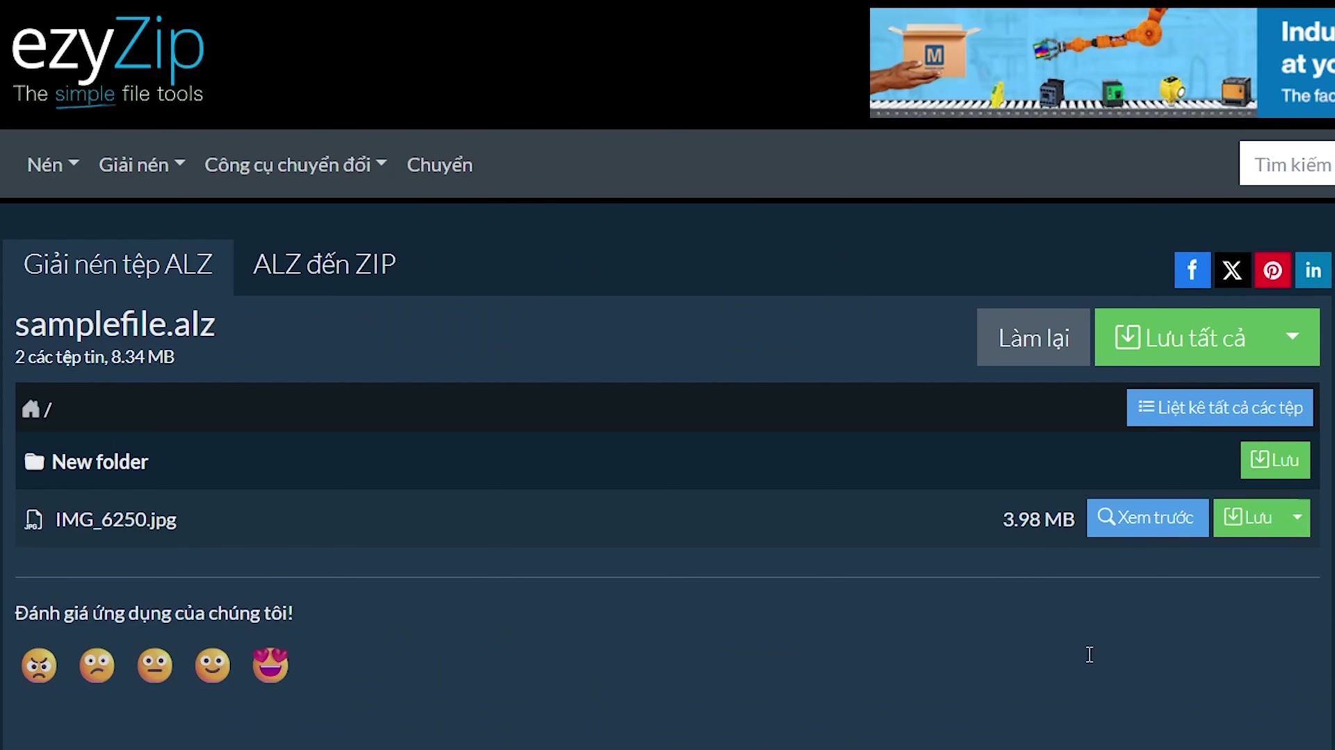 Video thumbnail for 📦 Cách Trích Xuất Tập Tin ALZ Trực Tuyến Miễn Phí │ Không Cần Cài Đặt Phần Mềm