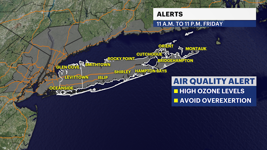 Video thumbnail for Reduced air quality for Long Island on Friday with a summer-feel into the weekend