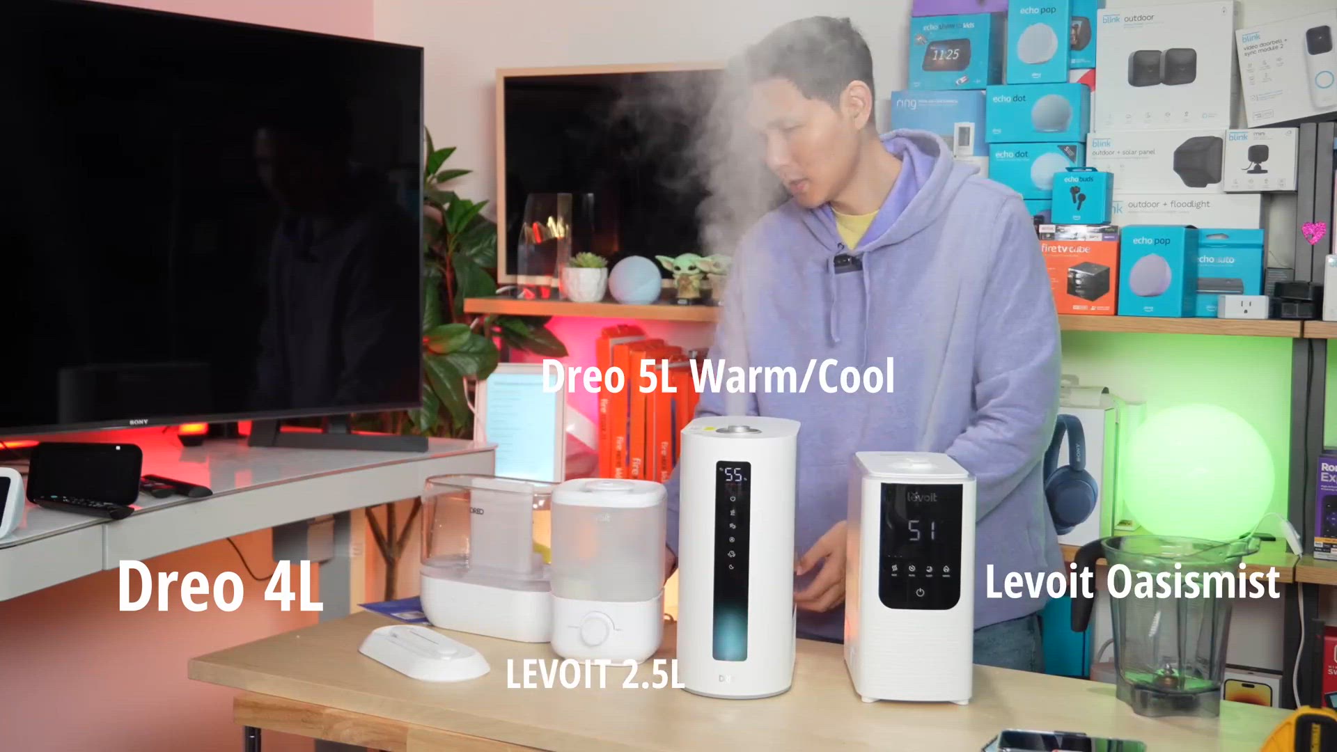 'Video thumbnail for DREO 5L Warm & Cool Mist vs Levoit OASISMIST'