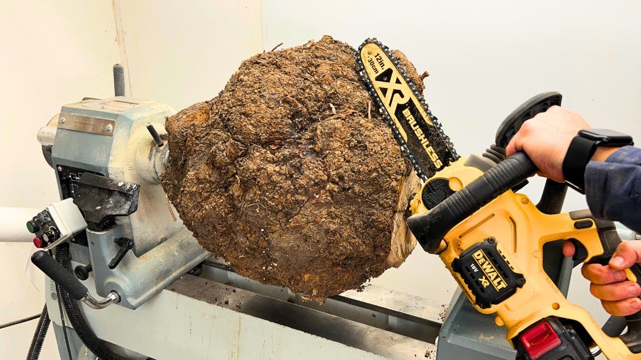 Video thumbnail for WOODTURNING MY BIGGEST BURL EVER! (I got this from my tree surgeon)