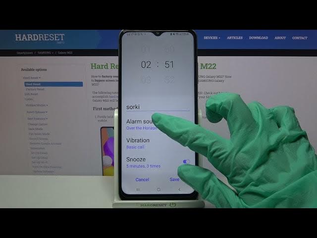 Video thumbnail for How to Set Up Alarm Clock on SAMSUNG Galaxy M22 – Schedule Alarms