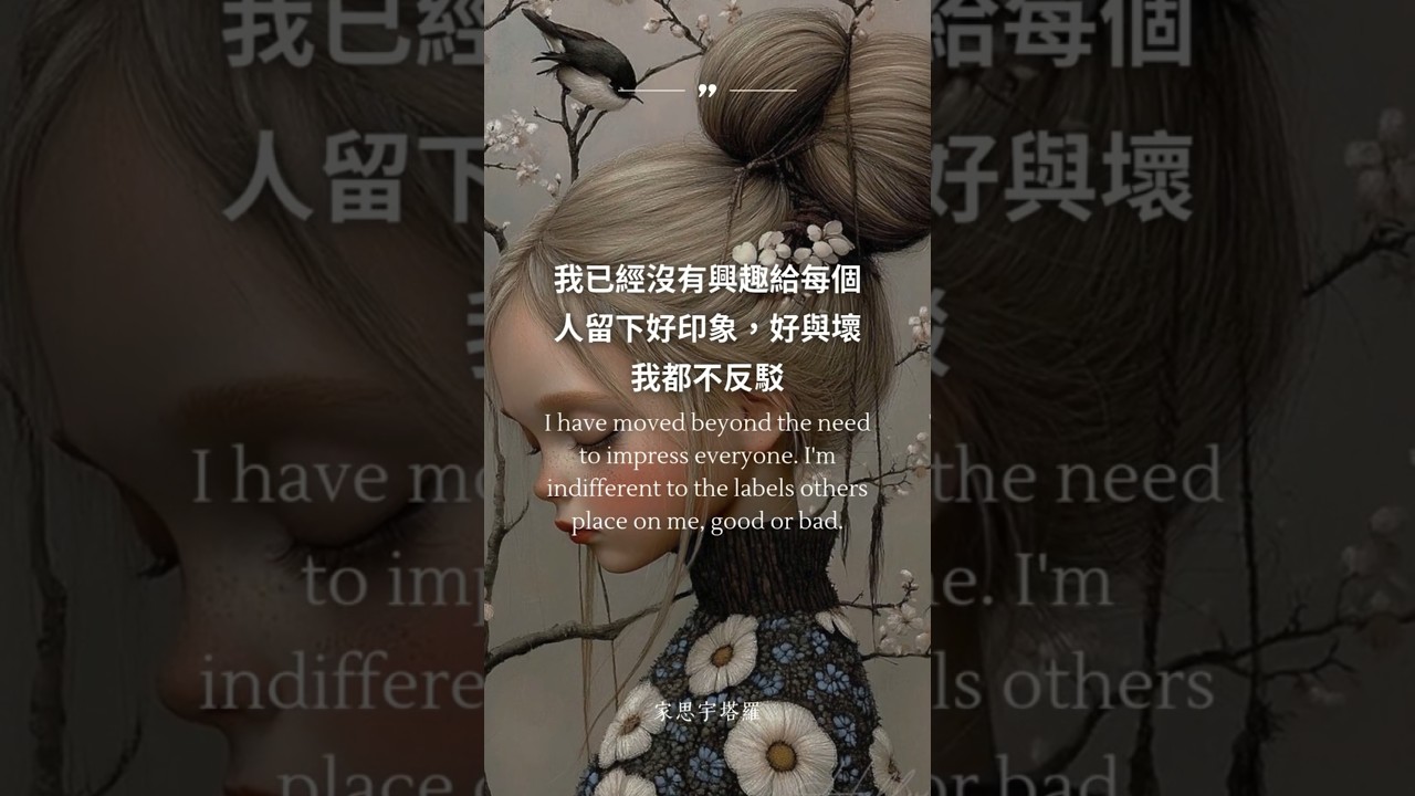 Video thumbnail for 我已經沒有興趣給每個人留下好印象,好與壞我都不反駁,懂我的人不需要解釋,不懂的人解釋也沒用。 #感情 #家思宇塔羅 #人生感悟 ##人生哲學