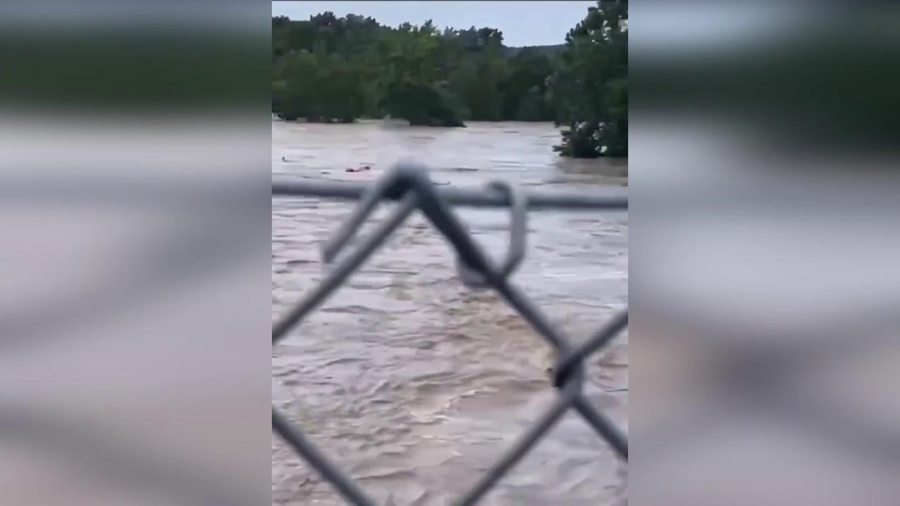 Video thumbnail for US: Dramatic Moment Missouri Rescue Boat Capsizes In Swift Floodwaters.