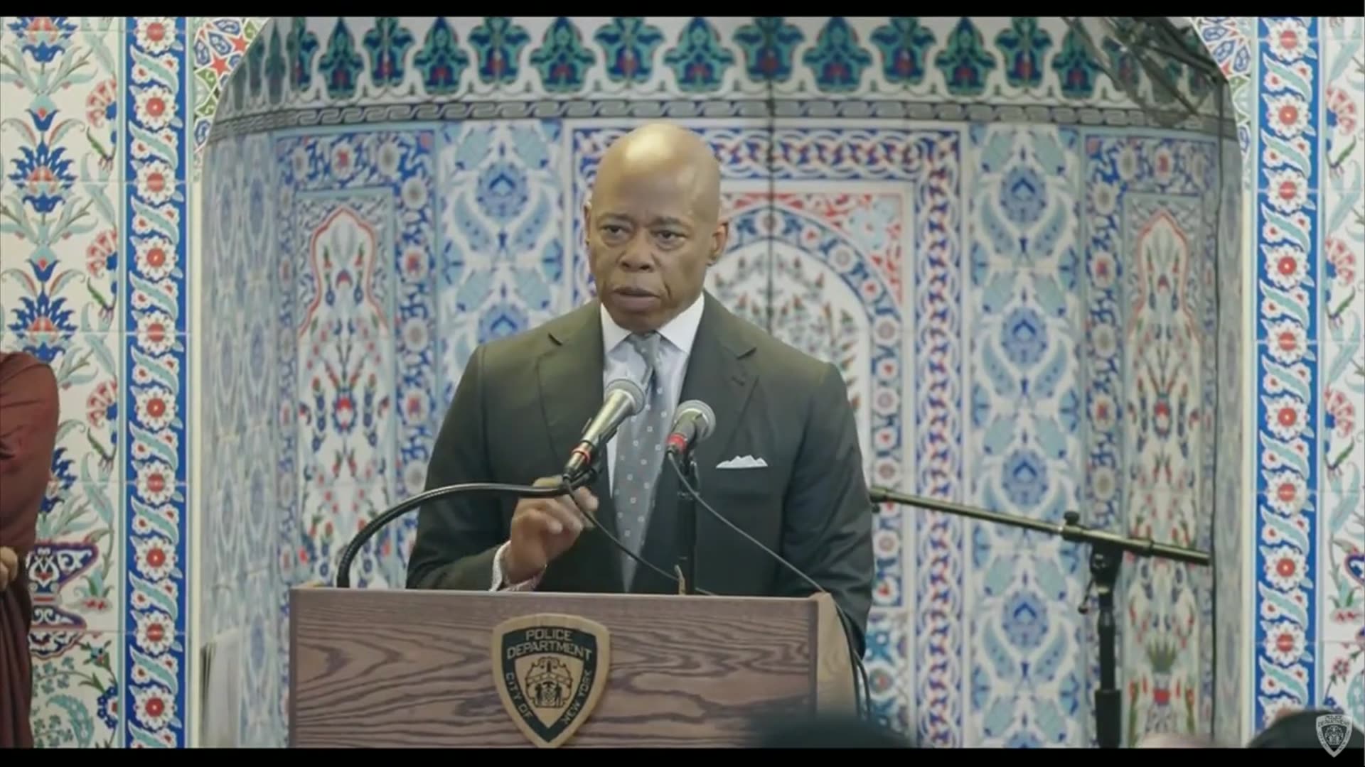 'Video thumbnail for 'In all that anger, I also have hope': Adams at NYPD Det. Islam funeral'