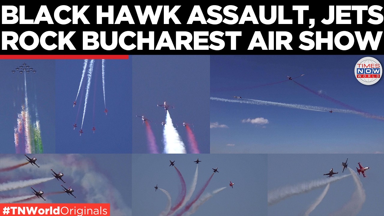 Video thumbnail for ROMANIA AIR SHOW: Turkish Stars and Italy's Frecce Tricolori Wow Bucharest Crowds | Times Now World
