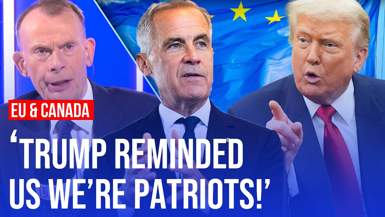 Video thumbnail for Trump threatens EU with tariffs over 'laughable' Canada membership offer
