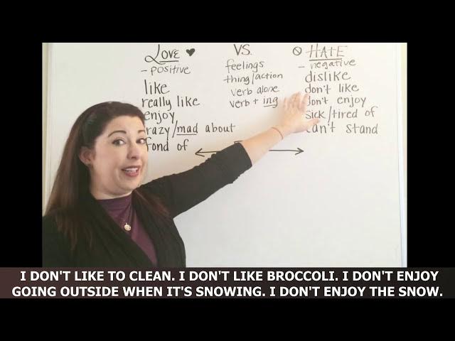 'Video thumbnail for Learn English Fast - How To Talk About LOVE and HATE in English ✔'