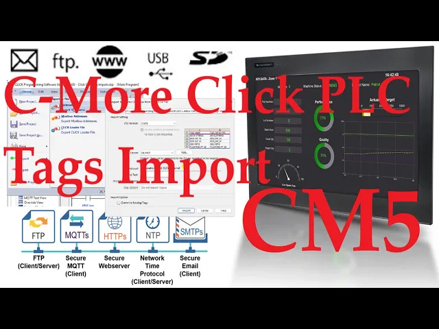 'Video thumbnail for C-More CM5 HMI Click PLC Tags Import'