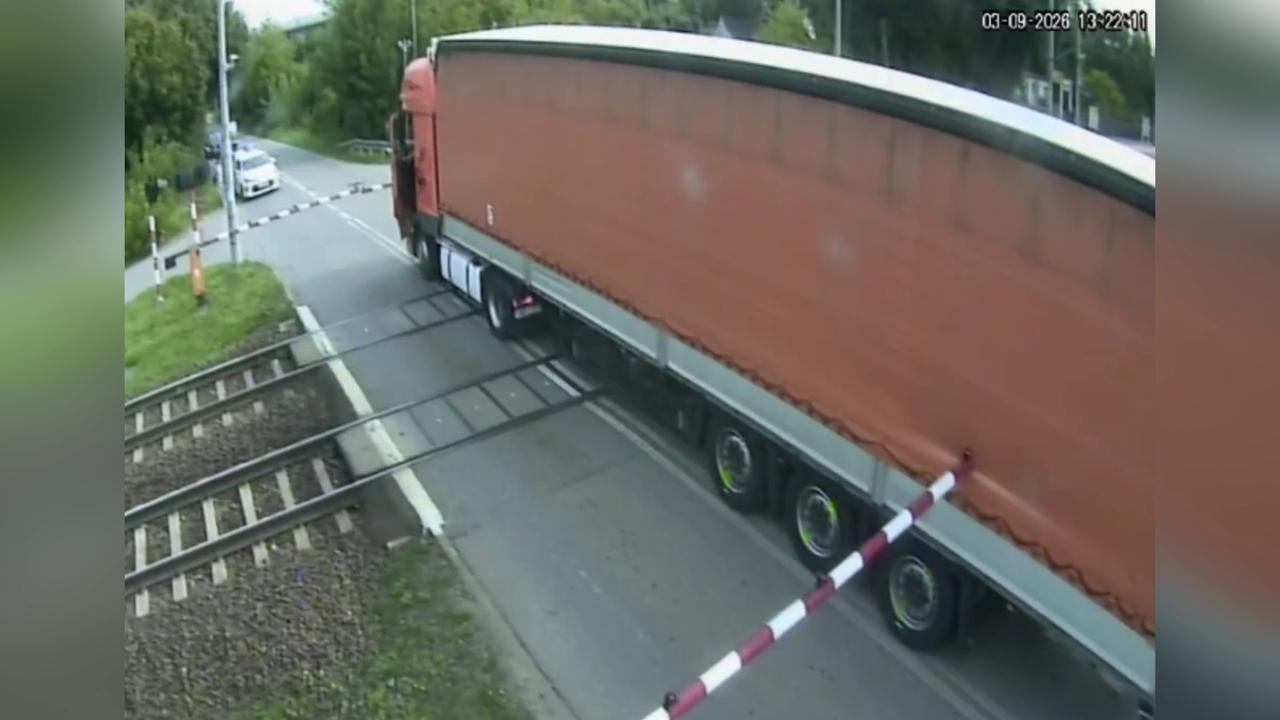 Video thumbnail for Poland: Train Slams Into Truck Trapped On Railway Crossing.