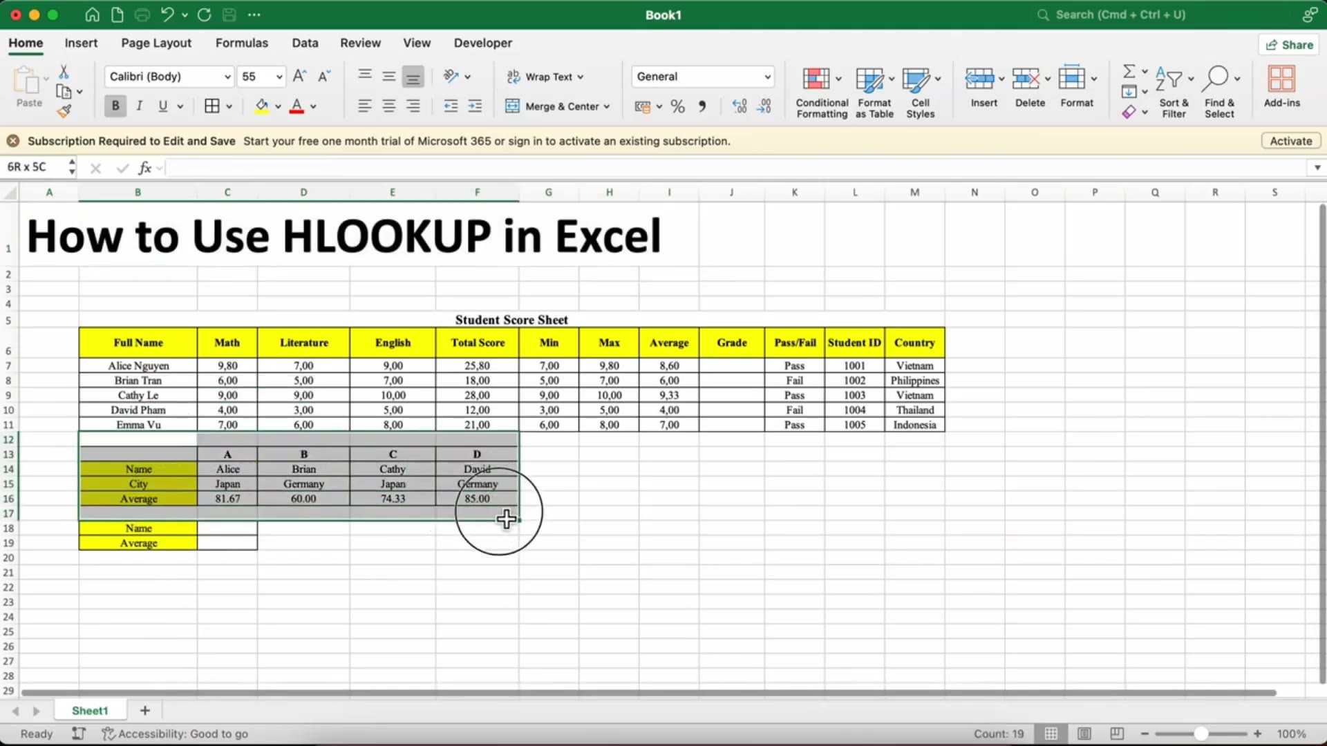'Video thumbnail for Mastering HLOOKUP in Excel 365 🔍 Horizontal Lookup Explained Clearly!'