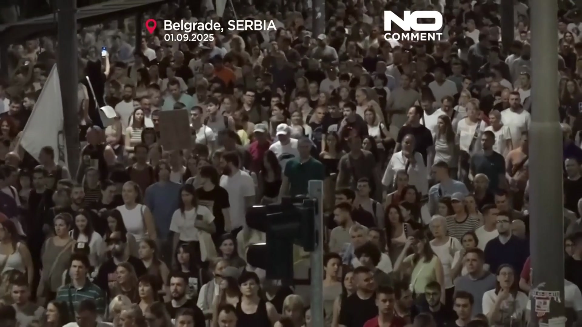 'Video thumbnail for Demonstration in Belgrade marks ten months since Novi Sad collapse'