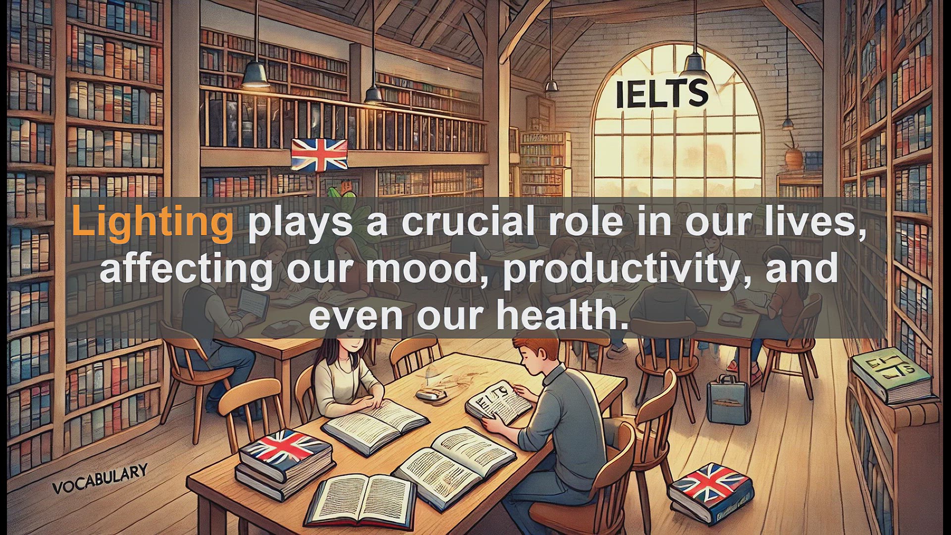 'Video thumbnail for 2500 Must Know IELTS 6.5 Vocabulary - Lighting: Key IELTS Vocabulary for Describing Illumination'